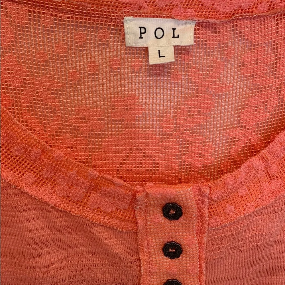 POL Lace Flutter Sleeve Summer Babydoll Top Oversized Large - Picture 7 of 9